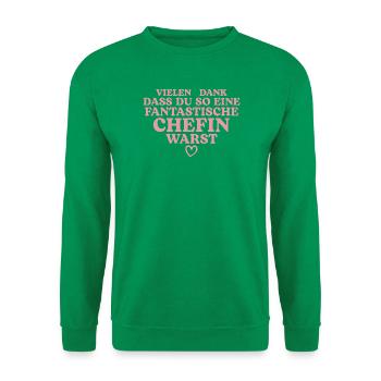 Beste Chefin Abschied Rente Jobwechsel - Unisex Pullover - Kelly Green - Vorne