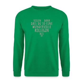 Beste Kollegin Herz Dankeschön Arbeitskollegin - Unisex Pullover - Kelly Green - Vorne