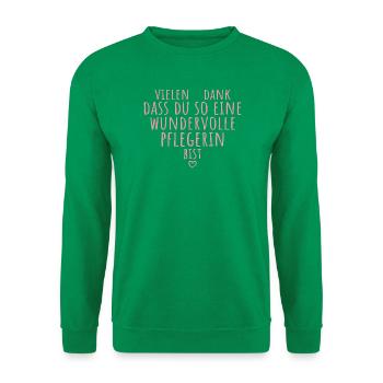 Beste Pflegerin Herz Dankeschön Altenpflege - Unisex Pullover - Kelly Green - Vorne