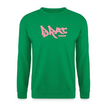 Pink Brat-Logo Text als graffiti - Unisex Pullover - Kelly Green - Vorne