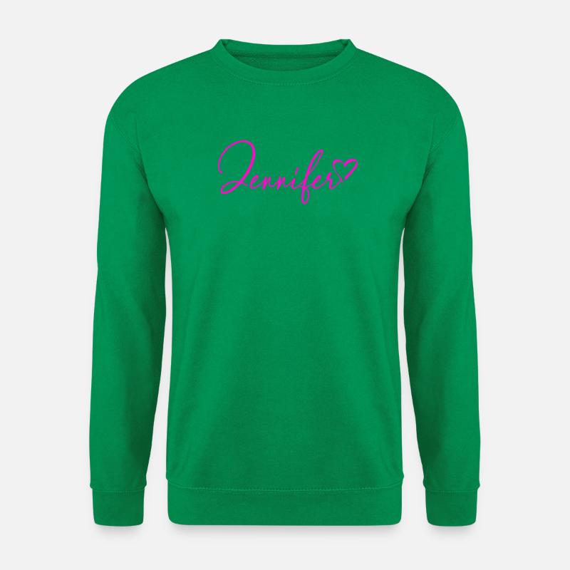 Jennifer Signatur Neon Pink - Unisex Pullover - Kelly Green