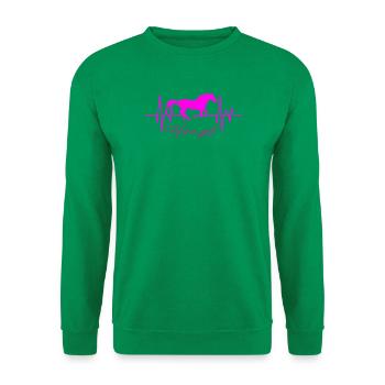 Pferd Herzschlag Mädchen - Unisex Pullover - Kelly Green - Vorne