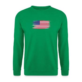 Bürste für die amerikanische Flagge - Unisex Pullover - Kelly Green - Vorne