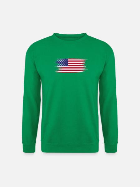 Bürste für die amerikanische Flagge - Unisex Pullover - Kelly Green