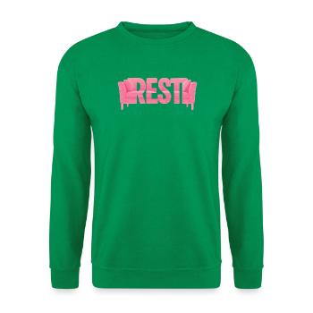 Rest Typografie Sofa Rosa Design - Unisex Pullover - Kelly Green - Vorne