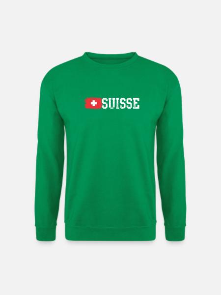Schweizer Flagge Fettes Suisse-Emblem - Unisex Pullover - Kelly Green