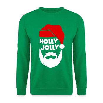 Holly Jolly Fröhliches Fest - Unisex Pullover - Kelly Green - Vorne
