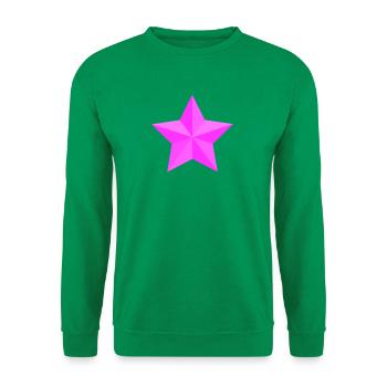 Geometrische Pink Star - Unisex Pullover - Kelly Green - Vorne