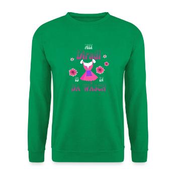 Dirndl Tracht Alternative Ersatz Mein Dirndl Wäsch - Unisex Pullover - Kelly Green - Vorne