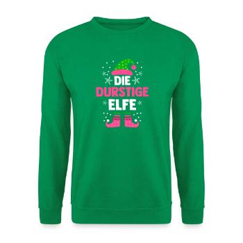 Weihnachten Die Durstige Elfe - Unisex Pullover - Kelly Green - Vorne