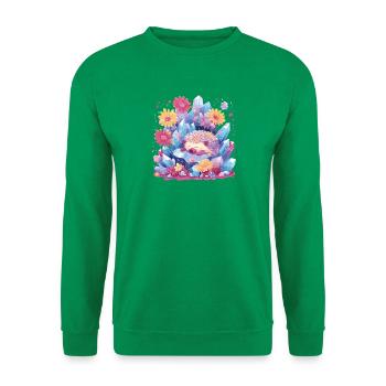 Schlafender Igel im Kristallgarten - Unisex Pullover - Kelly Green - Vorne