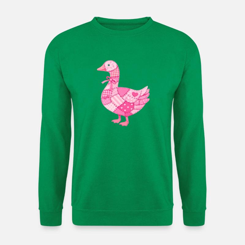 Patchwork Ente Rosa - Unisex Pullover - Kelly Green