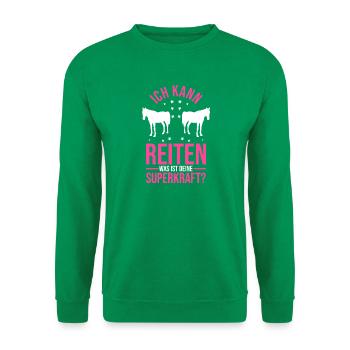 Reiten Pferdeliebhaber Reiterhof Pferde - Unisex Pullover - Kelly Green - Vorne