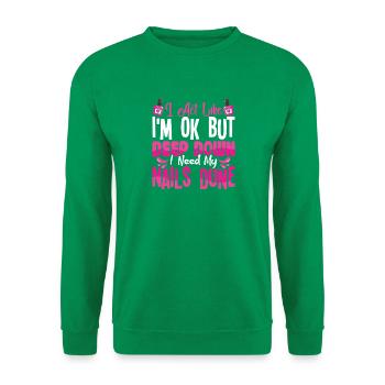 Nageldesigner Nageldesignerin Kosmetik Nagelstudio - Unisex Pullover - Kelly Green - Vorne