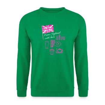 EXANGLIA (Pink + Weißer Text) - Unisex Pullover - Kelly Green - Vorne