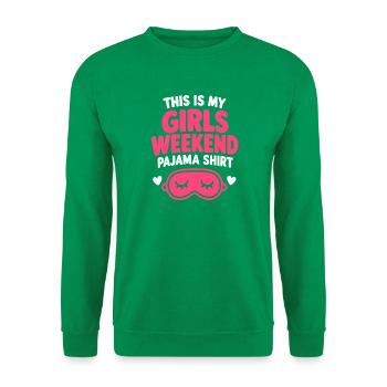 Mädchen-Wochenend-Pyjamashirt - Unisex Pullover - Kelly Green - Vorne