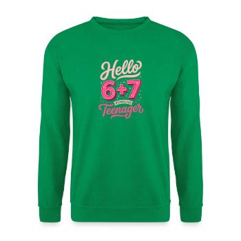13. Geburtstag Teenager Mathe 6 + 7 - Unisex Pullover - Kelly Green - Vorne