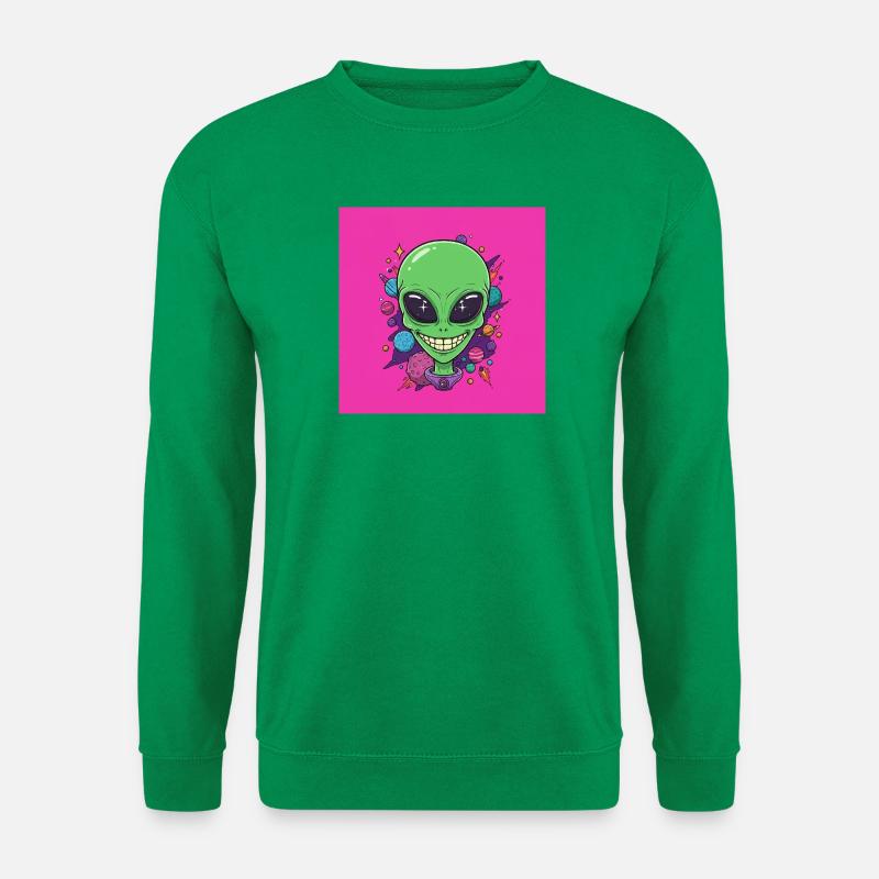 Alien Smile Cosmics - Unisex Pullover - Kelly Green