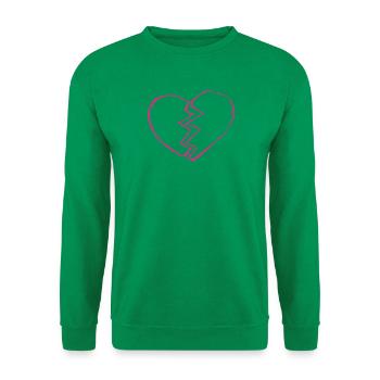 Zerbrochenes Pinkes Herz - Unisex Pullover - Kelly Green - Vorne