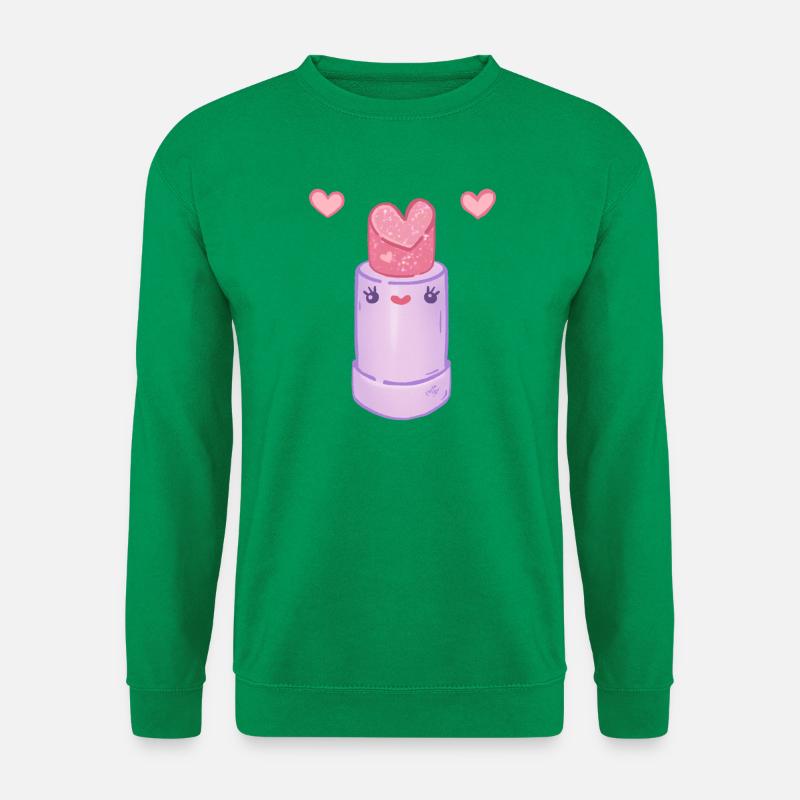 Kawaii Herz Pink Lippenstift - Unisex Pullover - Kelly Green