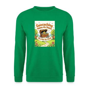 Geocaching von Schätzen macht mich glücklich - Unisex Pullover - Kelly Green - Vorne