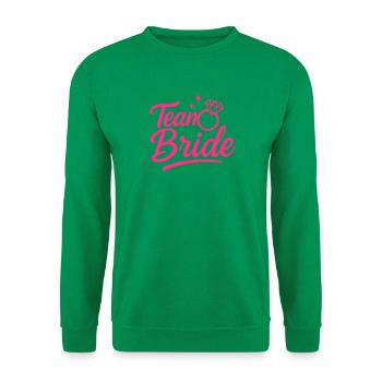 Team Bride Pink Ring Script - Unisex Pullover - Kelly Green - Vorne