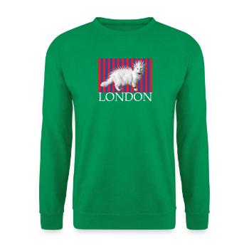 London Punk katze Mohikaner Kätzchen freche Katze - Unisex Pullover - Kelly Green - Vorne