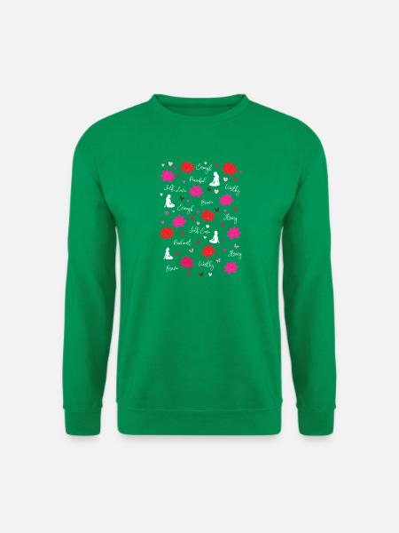 Lotusblüten & Affirmationen Achtsamkeits-Yoga - Unisex Pullover - Kelly Green