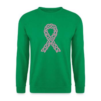 Rosa keltisches Antikrebs-Klebeband - Unisex Pullover - Kelly Green - Vorne