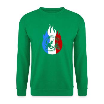 casque sp flamme 3 - Sweat-shirt Unisexe - vert - Devant