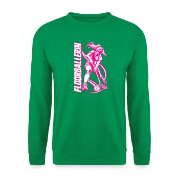 Floorball Powerfrau - Unisex Pullover - Kelly Green - Vorne