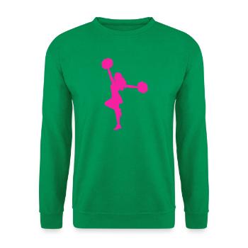 Cheerleader Silhouette Neon Pink - Unisex Pullover - Kelly Green - Vorne
