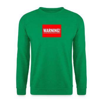 Warnung Flexibles Stickdesign - Unisex Pullover - Kelly Green - Vorne