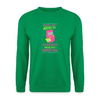 Vater Papa Computerspieler Gamer Zocker Zocken - Unisex Pullover - Kelly Green - Vorne