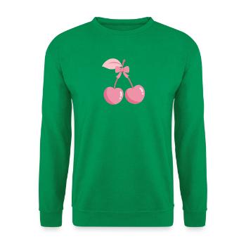 Rosa Kirschen mit Schleife - Unisex Pullover - Kelly Green - Vorne