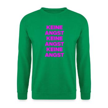 KEINE ANGST NIE WIEDER IST JETZT PINK NO NZS / AFD - Unisex Pullover - Kelly Green - Vorne