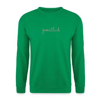 Gemütlich Script Pink - Unisex Pullover - Kelly Green - Vorne
