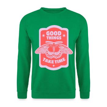 Geduld & Wachstum – Ästhetisches Motiv - Unisex Pullover - Kelly Green - Vorne