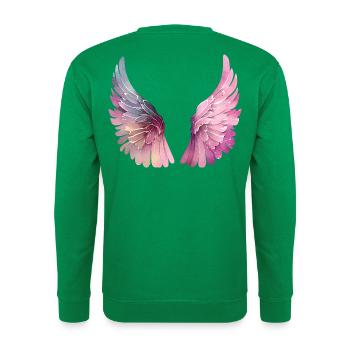 Pastel Watercolor Wings for Women - Unisex Sweatshirt - kelly green - Back