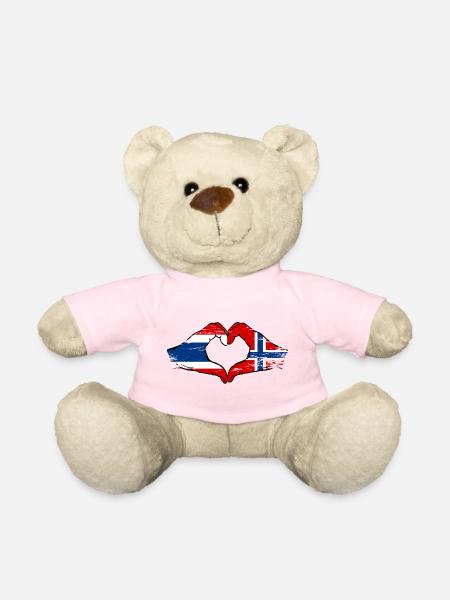 Thailand Schweden Flagge Hände Herzform used look - Teddy - Hellrosa - Vorne