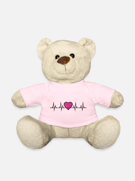 Herzschlag EKG  - Teddy - Hellrosa