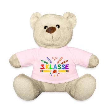 3.Klasse Geschenk Erster Schultag Schulanfang - Teddy - Hellrosa - Vorne