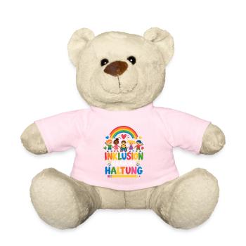 INKLUSION BRAUCHT HALTUNG – Regenbogen Schulteam - Teddy - Hellrosa - Vorne
