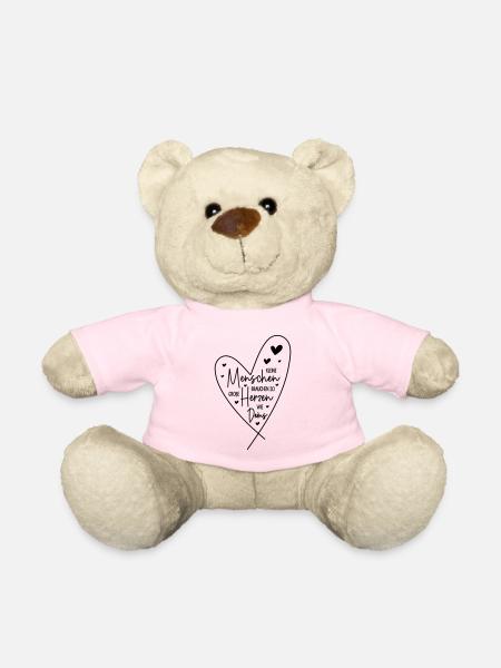 Kleine Menschen brauchen so große Herzen wie Deins - Teddy - Hellrosa