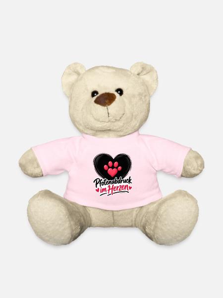 Pfotenabdruck im Herzen - Teddy - Hellrosa