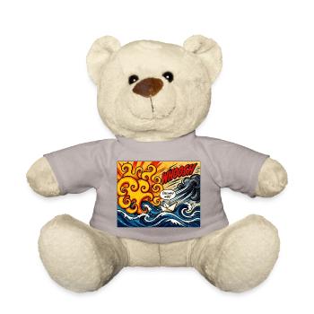 Retro Comic Papierboot - Das wird wild! - Teddy - Taupe - Vorne