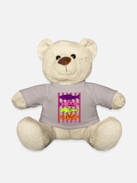 Spooky Halloween Fish Pattern Design - Teddy - Taupe - Vorne