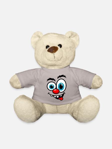 Bunte Clown-Karikatur - Teddy - Taupe - Vorne