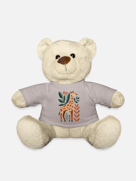 Giraffe mit Blättern - Teddy - Taupe