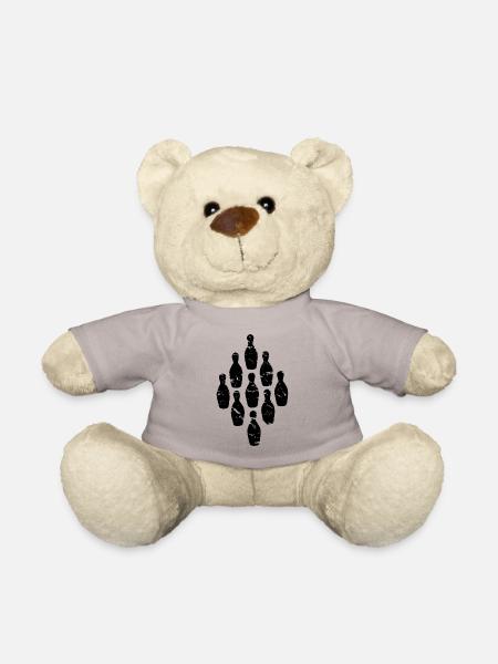 Kegeln Alle Neun Kegelbahn used look retro Party 9 - Teddy - Taupe